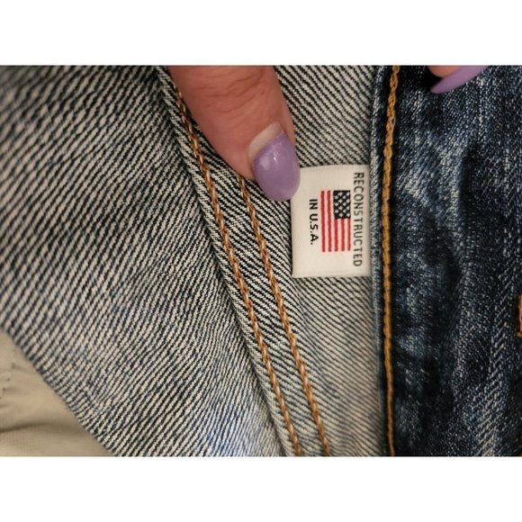 Levi's Redone 23" Button Fly Distressed Straight Leg Jeans - Picture 11 of 12